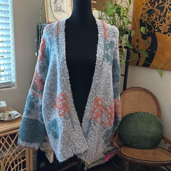 NWT Free People Gather Me Close Fall Breeze Combo Open Front Cardi Sweater